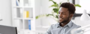 African Businessman with Computer