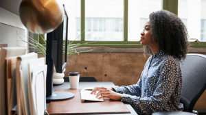 Woman using computer