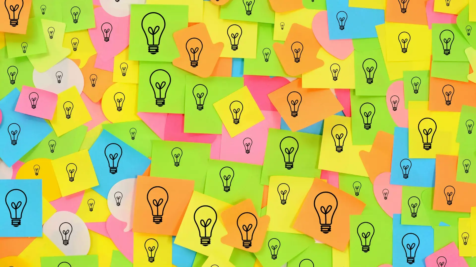 Bright Sticky Notes with Lightbulbs